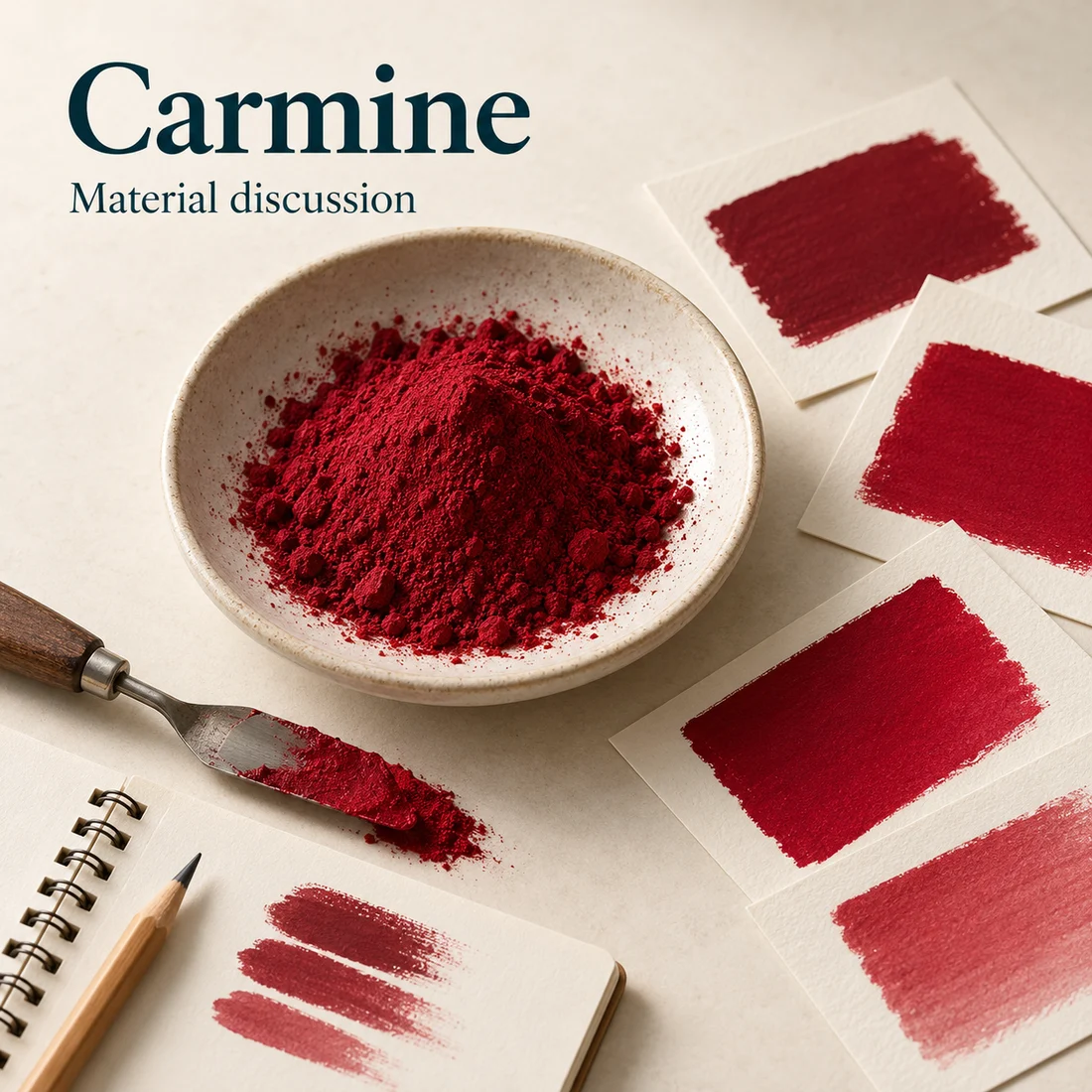Carmine material and formulation discussion