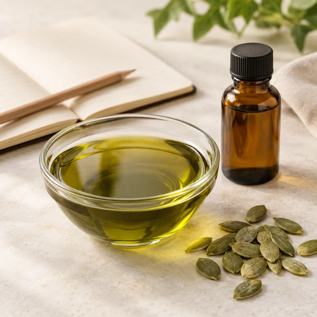 Pumpkin seed oil sample and purchasing brief context