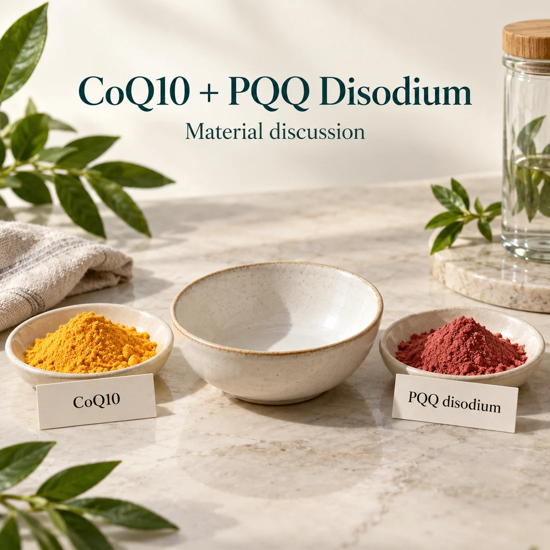 CoQ10–PQQ Disodium Powder Blend material and formulation discussion