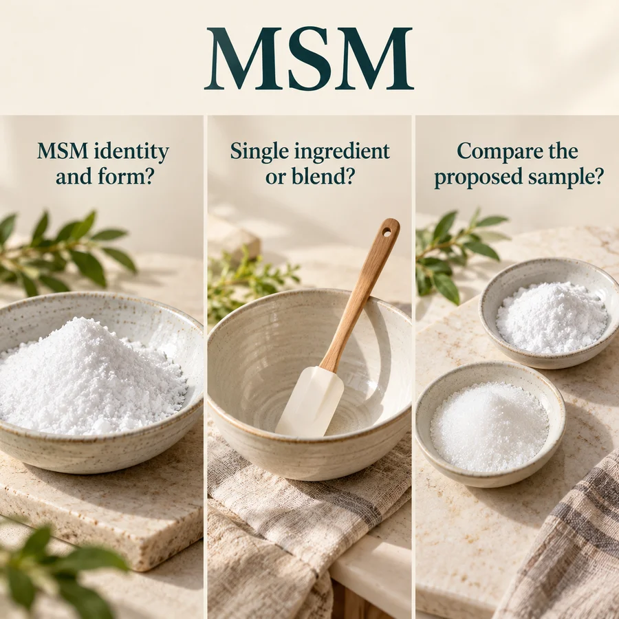 MSM source, material and sample discussion