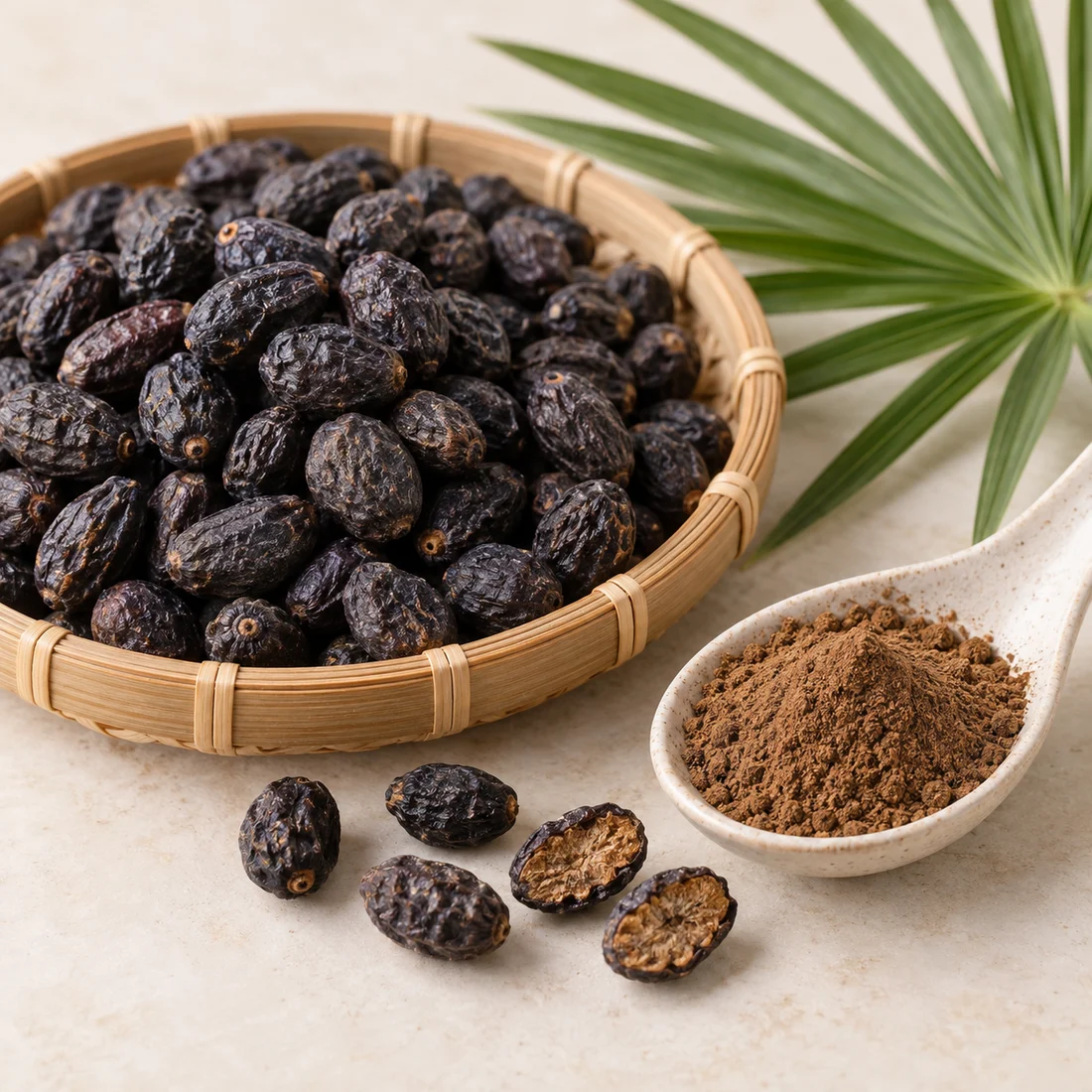 Saw palmetto berry-input and powder-form context