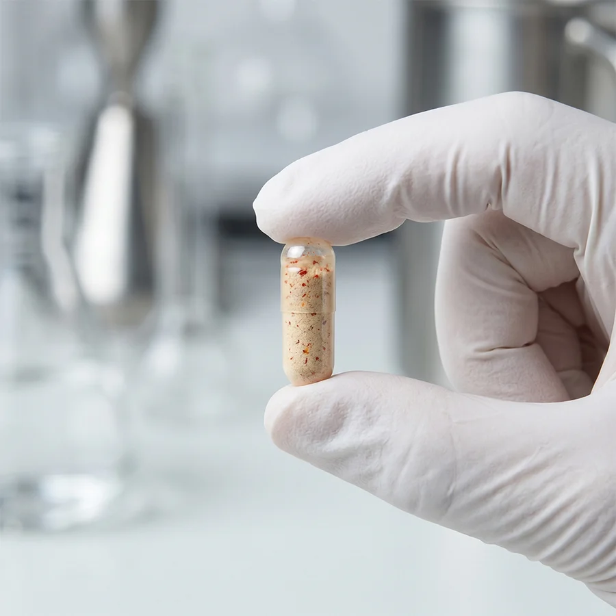 Handling discussion for a downstream capsule formulation using the ACV and cayenne ingredient combination