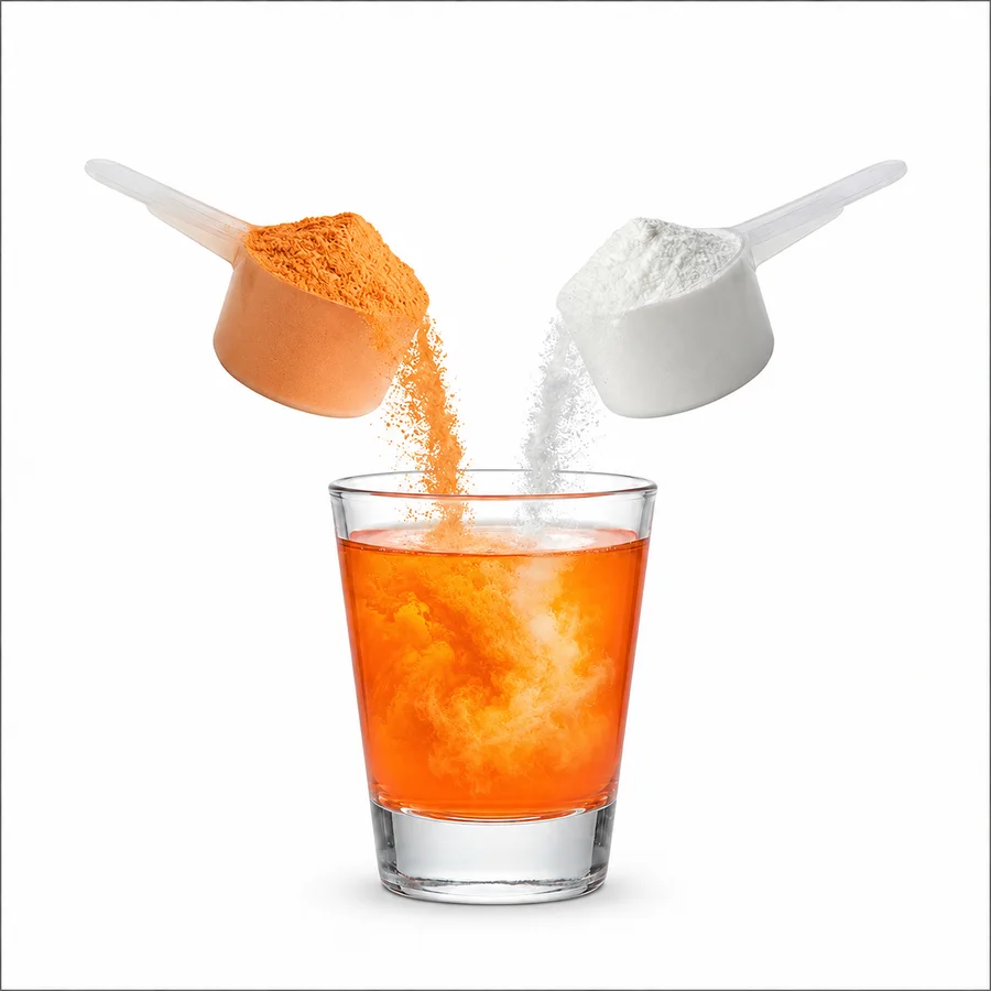 Two ingredient-input and mixing context for CoQ10 and L-carnitine sourcing