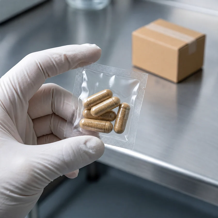 Ingredient blend sample and packaging-planning context