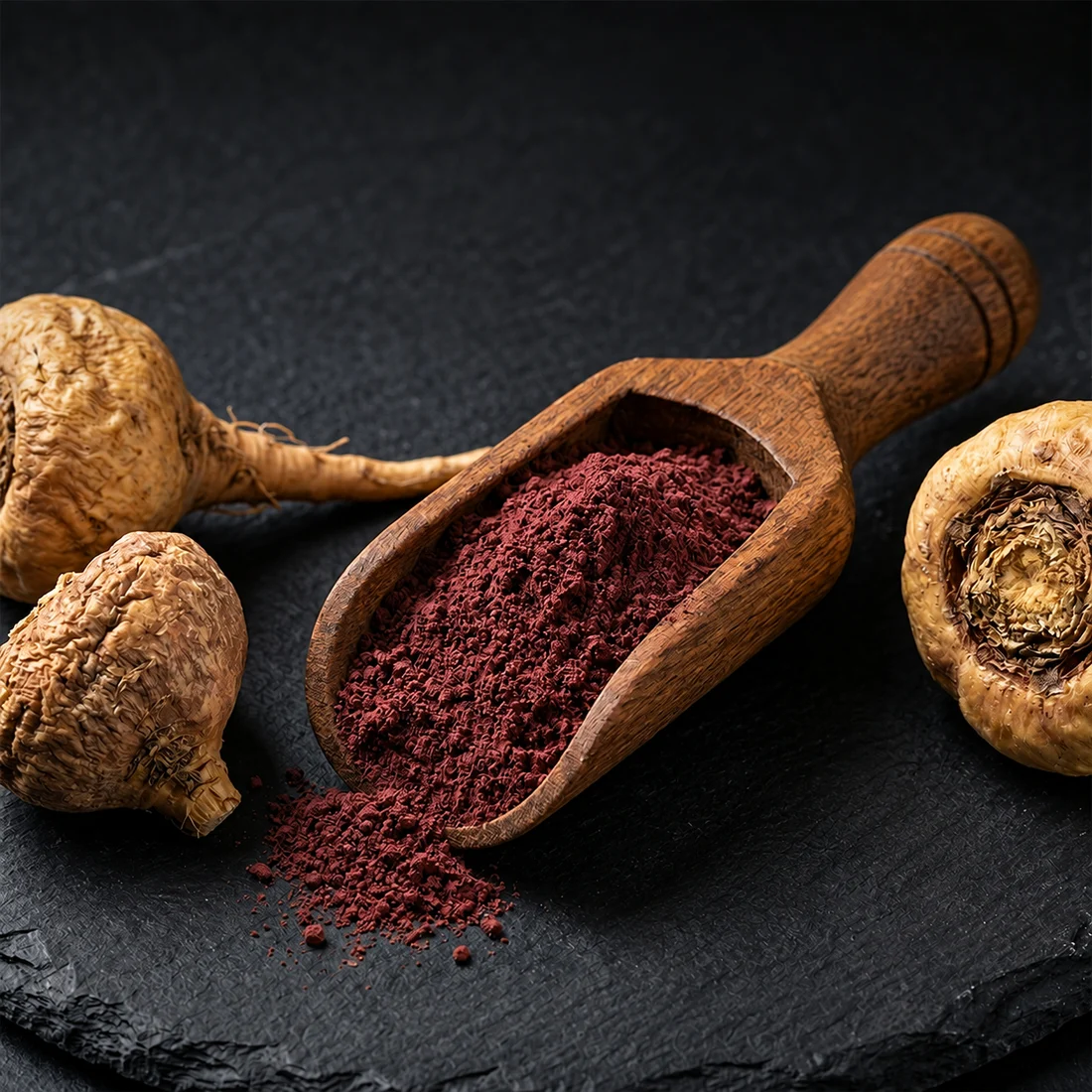 Root-input and material context for a fermented beet and maca extract blend