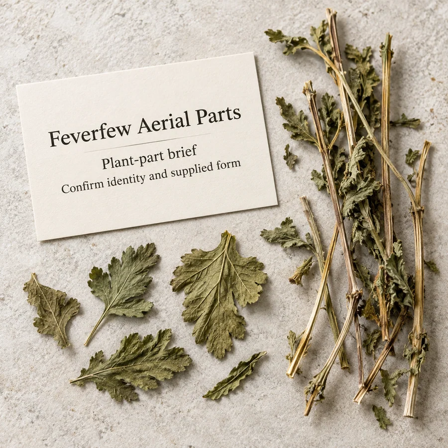 Dried aerial plant material and plant-part purchasing brief