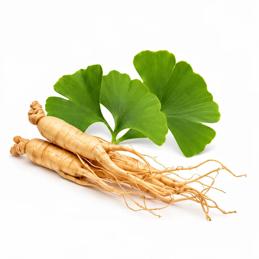 Ginseng–L-Theanine–Ginkgo Extract Blend botanical-input marketing concept