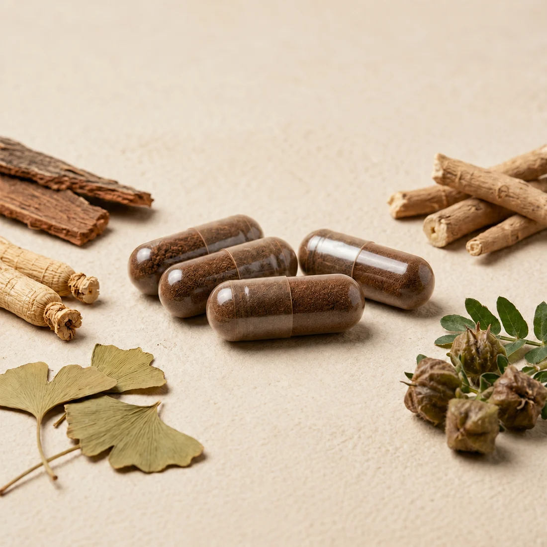 Muira Puama–Ginkgo–Ashwagandha Botanical Extract Blend formulation-development context