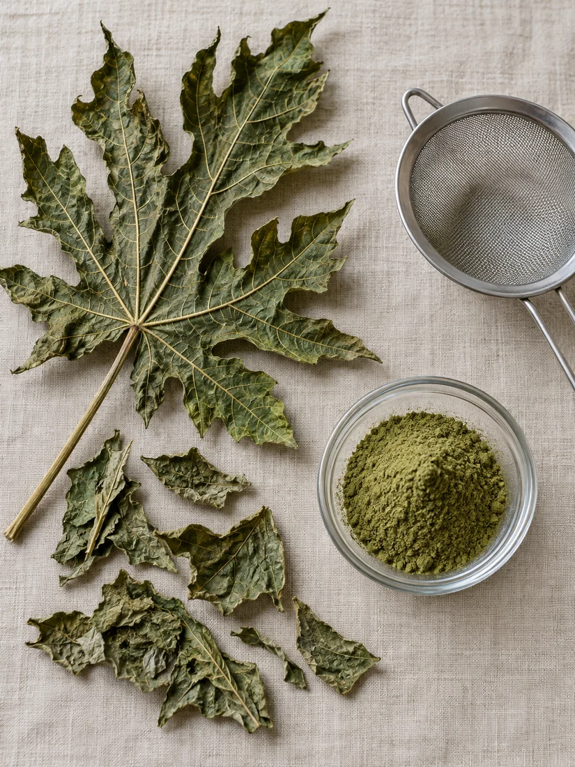 Papaya Leaf Powder formulation-development context
