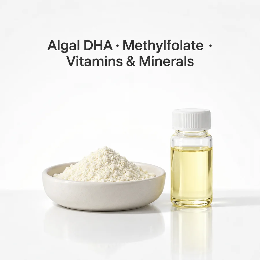 Algal DHA–Methylfolate–Vitamin–Mineral Blend ingredient sourcing