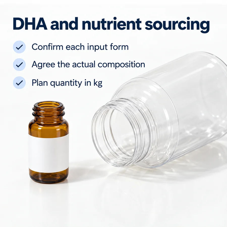 Algal DHA–Methylfolate–Vitamin–Mineral Blend procurement discussion