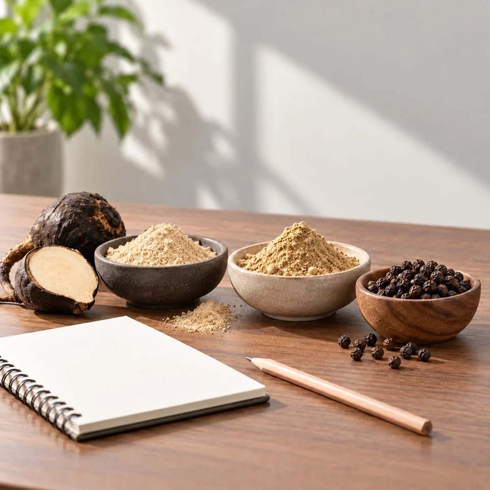 Black Maca–Ashwagandha–Black Pepper Blend purchasing brief context