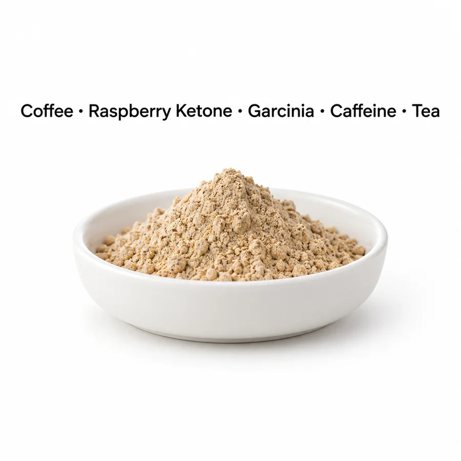 Coffee–Raspberry Ketone–Garcinia–Caffeine–Tea Blend ingredient input