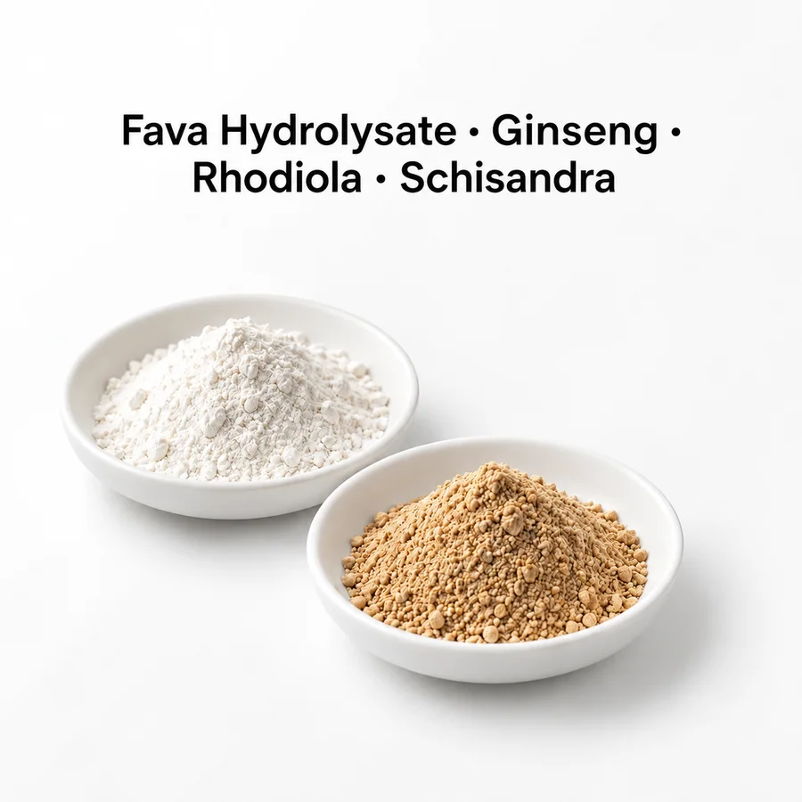 Fava Hydrolysate–Ginseng–Rhodiola–Schisandra Blend ingredient sourcing