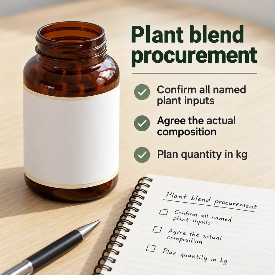 Fruit–Vegetable–Herb Food Blend procurement discussion