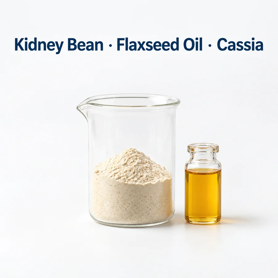 Kidney Bean–Flaxseed Oil–Cassia Blend ingredient input