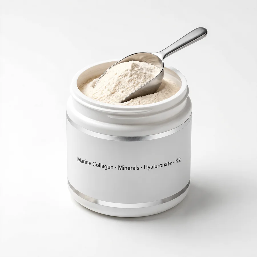 Marine Collagen–Mineral–Hyaluronate–K2 Blend ingredient input