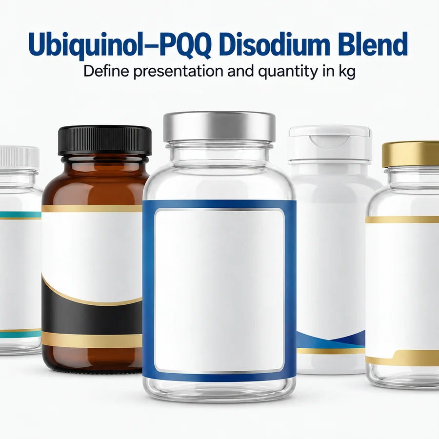 Unbranded packaging discussion for ubiquinol pqq disodium blend