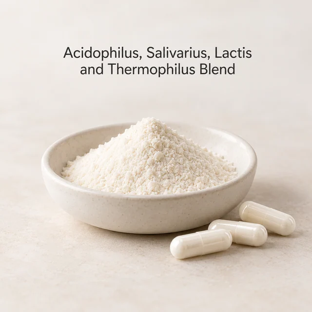 Acidophilus, Salivarius, Lactis and Thermophilus Blend — ingredient composition visual