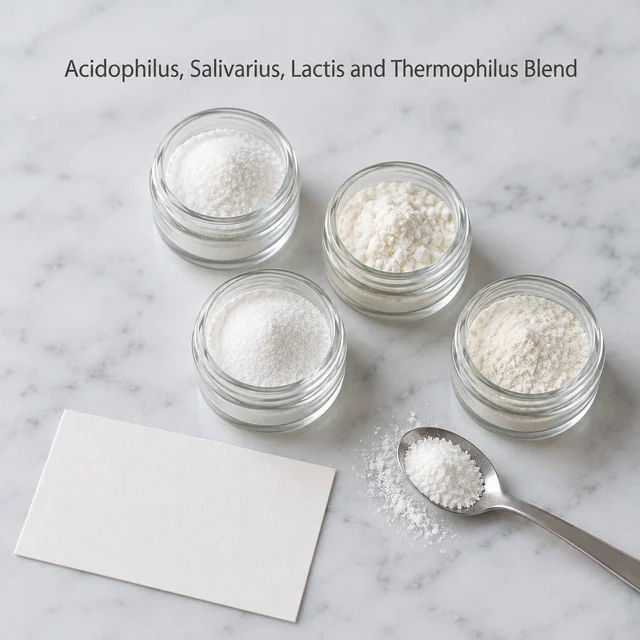 Acidophilus, Salivarius, Lactis and Thermophilus Blend — sample and packaging planning