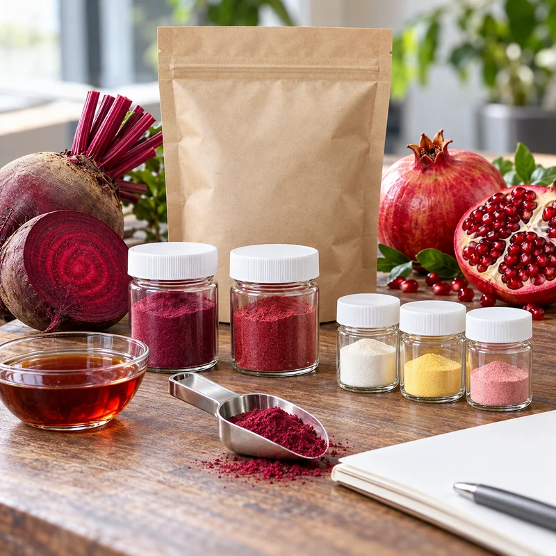 Sample and purchasing discussion for ACV–Pomegranate–Beet–B-Vitamin Ingredient Blend