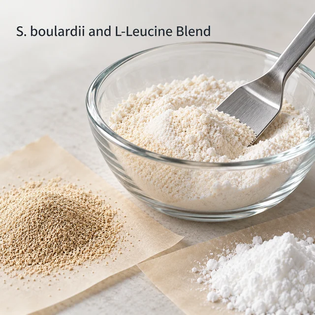 Saccharomyces boulardii and L-Leucine Blend — formulation context