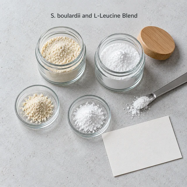 Saccharomyces boulardii and L-Leucine Blend — sample and packaging planning