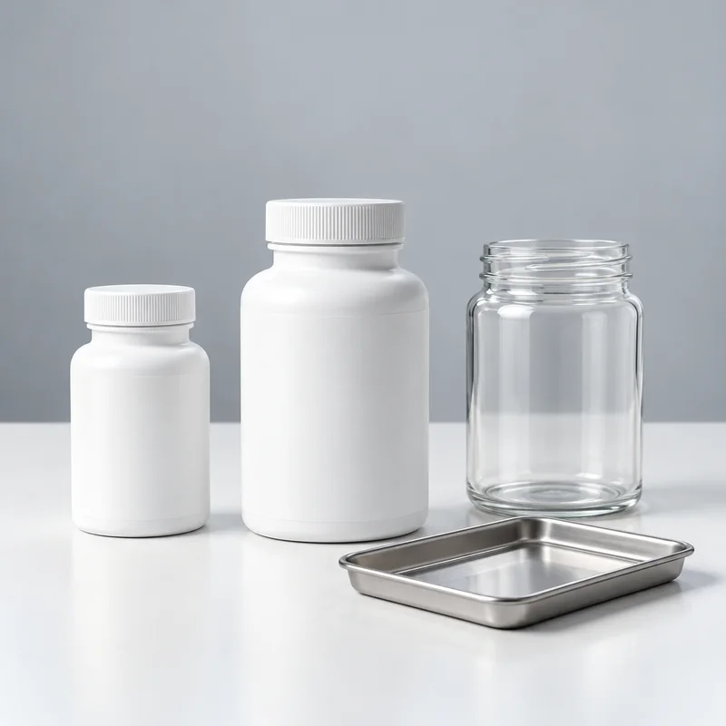 Empty unbranded packaging for procurement discussion