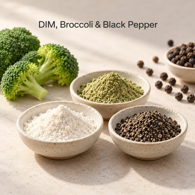 DIM–Broccoli–Black Pepper Ingredient Blend — ingredient composition visual