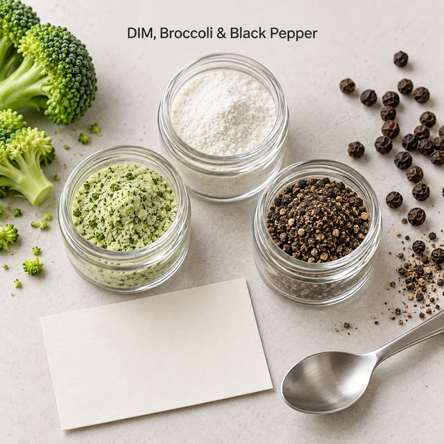 DIM–Broccoli–Black Pepper Ingredient Blend — sample and packaging planning