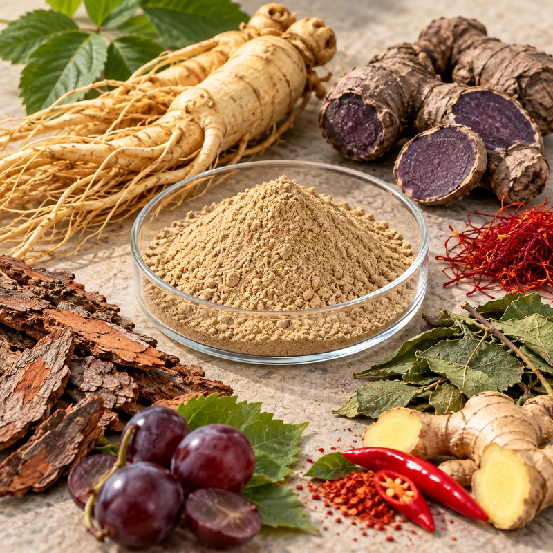 Ingredient sample presentation for Ginseng–Black Ginger–Polyphenol Botanical Blend