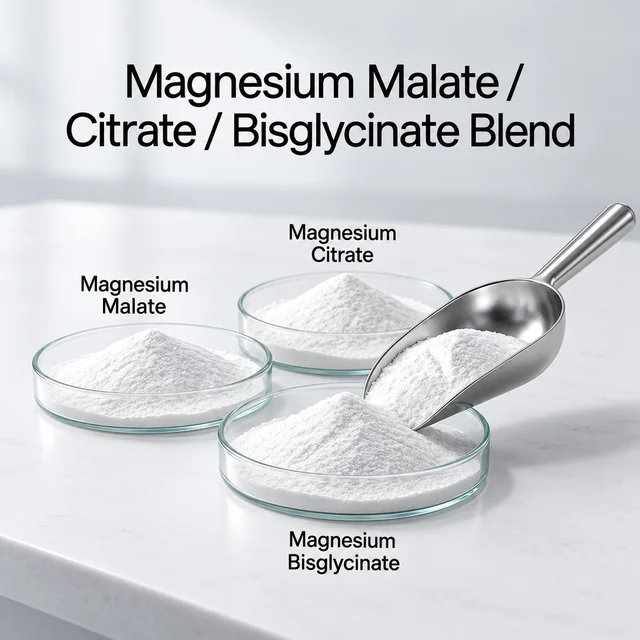 Magnesium Malate–Citrate–Bisglycinate Blend — ingredient composition visual