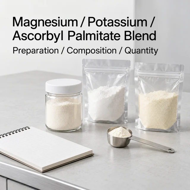 Magnesium–Potassium–Ascorbyl Palmitate Blend — sample and packaging planning
