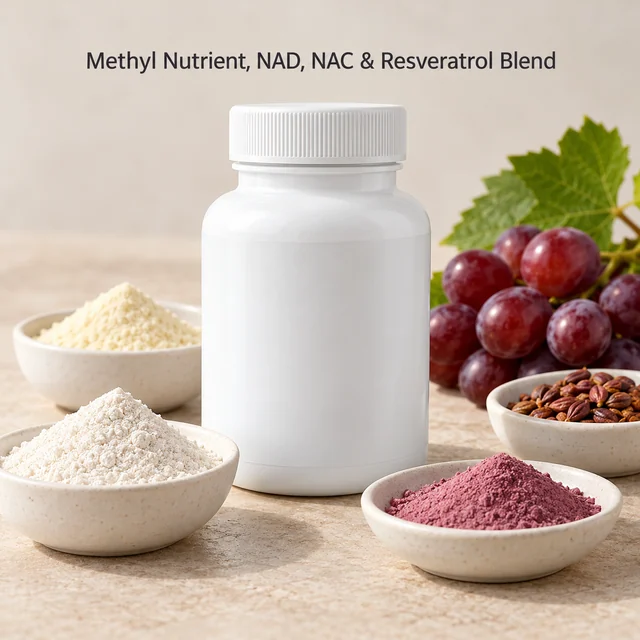 Methyl Nutrient–NAD–NAC–Resveratrol Blend — formulation context