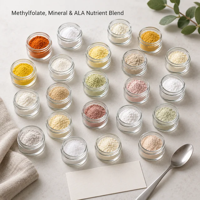 Methylfolate–Citrate–Bisglycinate–ALA Nutrient Blend — sample and packaging planning