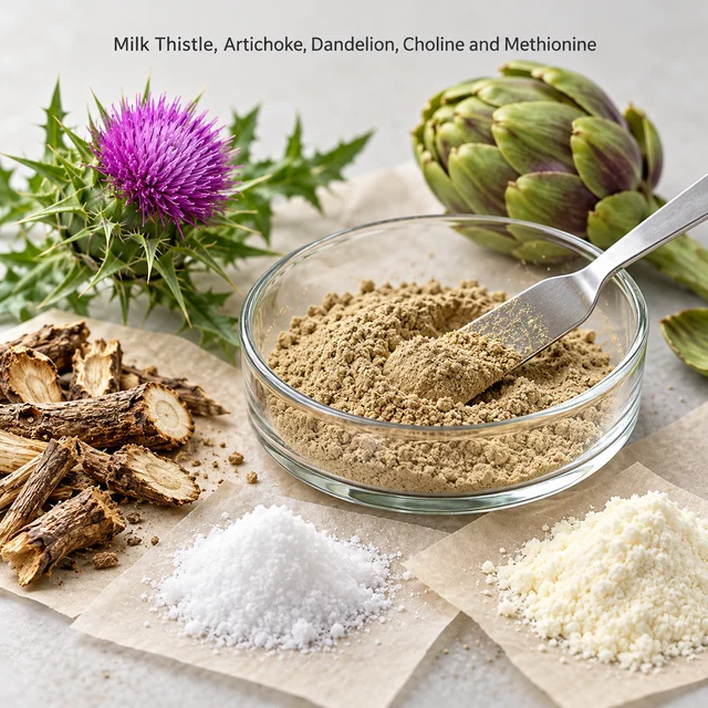 Milk Thistle, Artichoke, Dandelion, Choline and Methionine — formulation context
