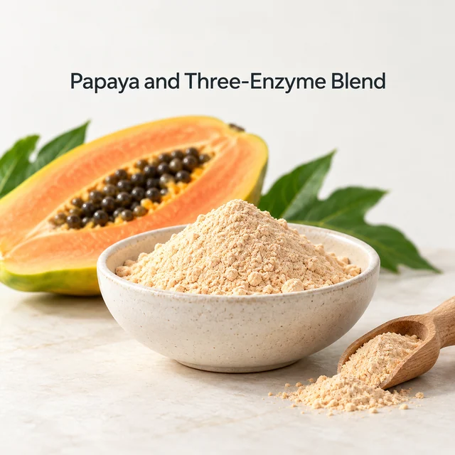 Papaya Fruit Powder with Papain, Amylase and Protease — ingredient composition visual