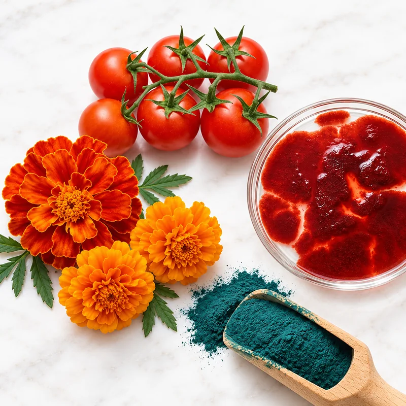 Ingredient-formulation context for seven input carotenoid phycocyanin blend
