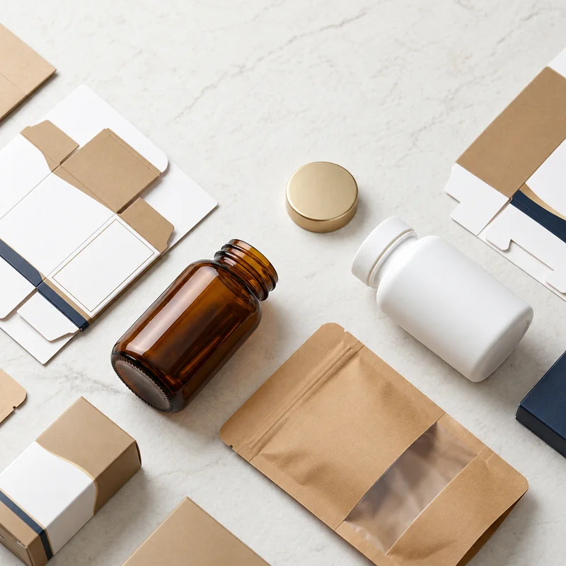 Empty unbranded packaging for procurement discussion