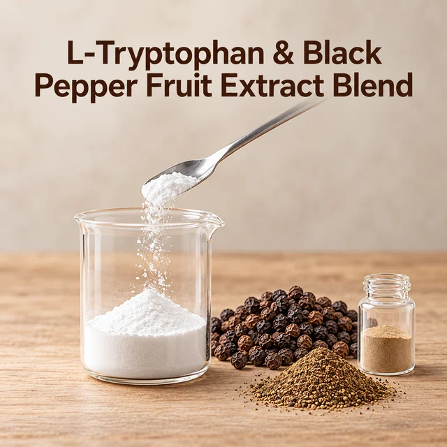L-Tryptophan & Black Pepper Fruit Extract Blend — ingredient composition visual