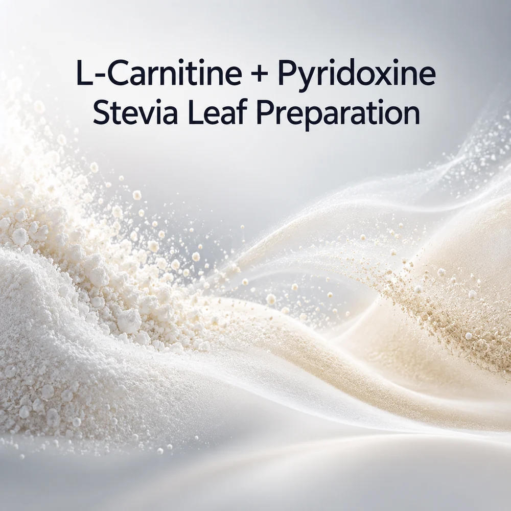 L-Carnitine–Pyridoxine–Stevia Leaf Preparation ingredient composition concept