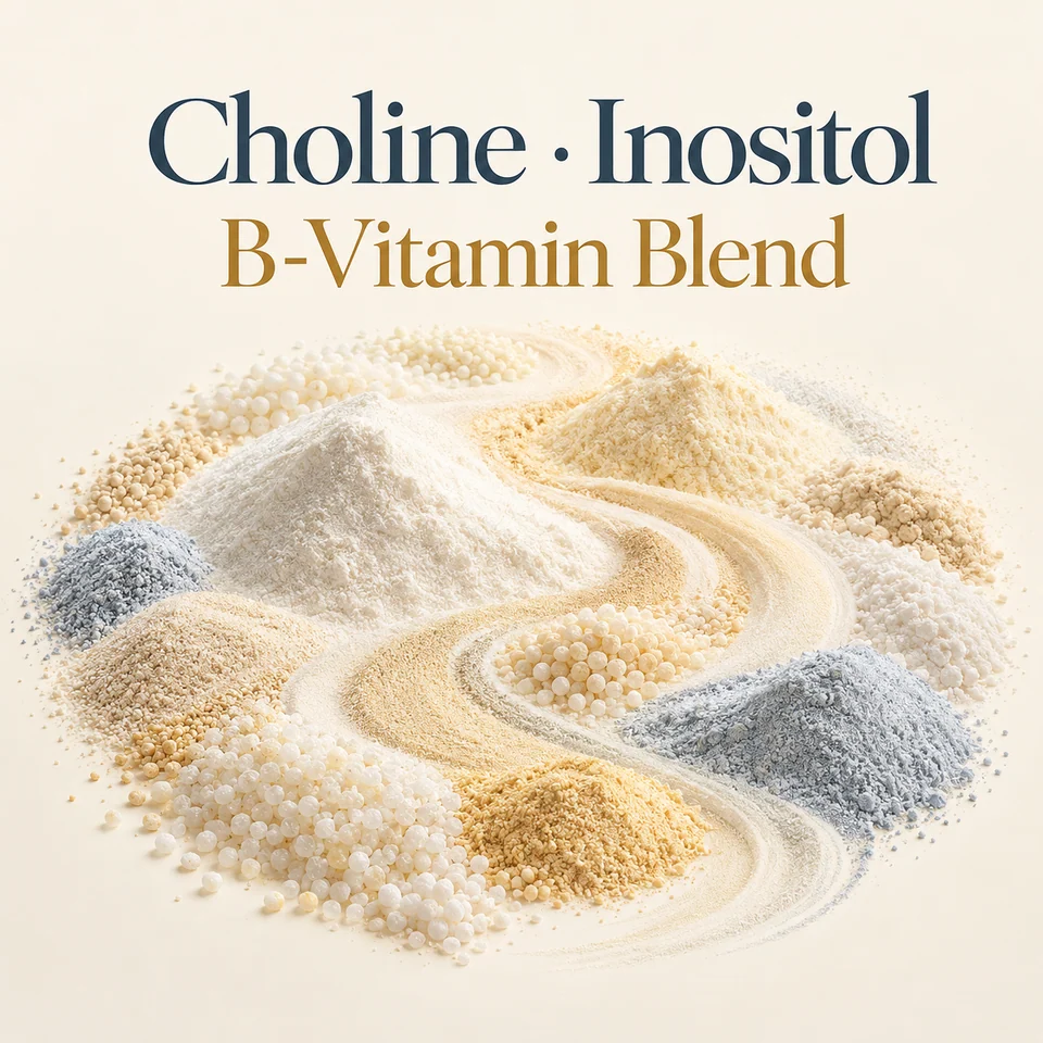 Choline Dihydrogen Citrate–Inositol–B-Vitamin Blend — ingredient composition concept