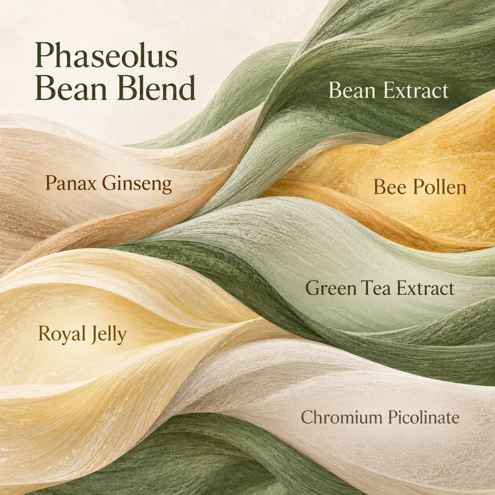 Phaseolus Bean–Ginseng–Bee-Derived Ingredient Blend ingredient composition concept