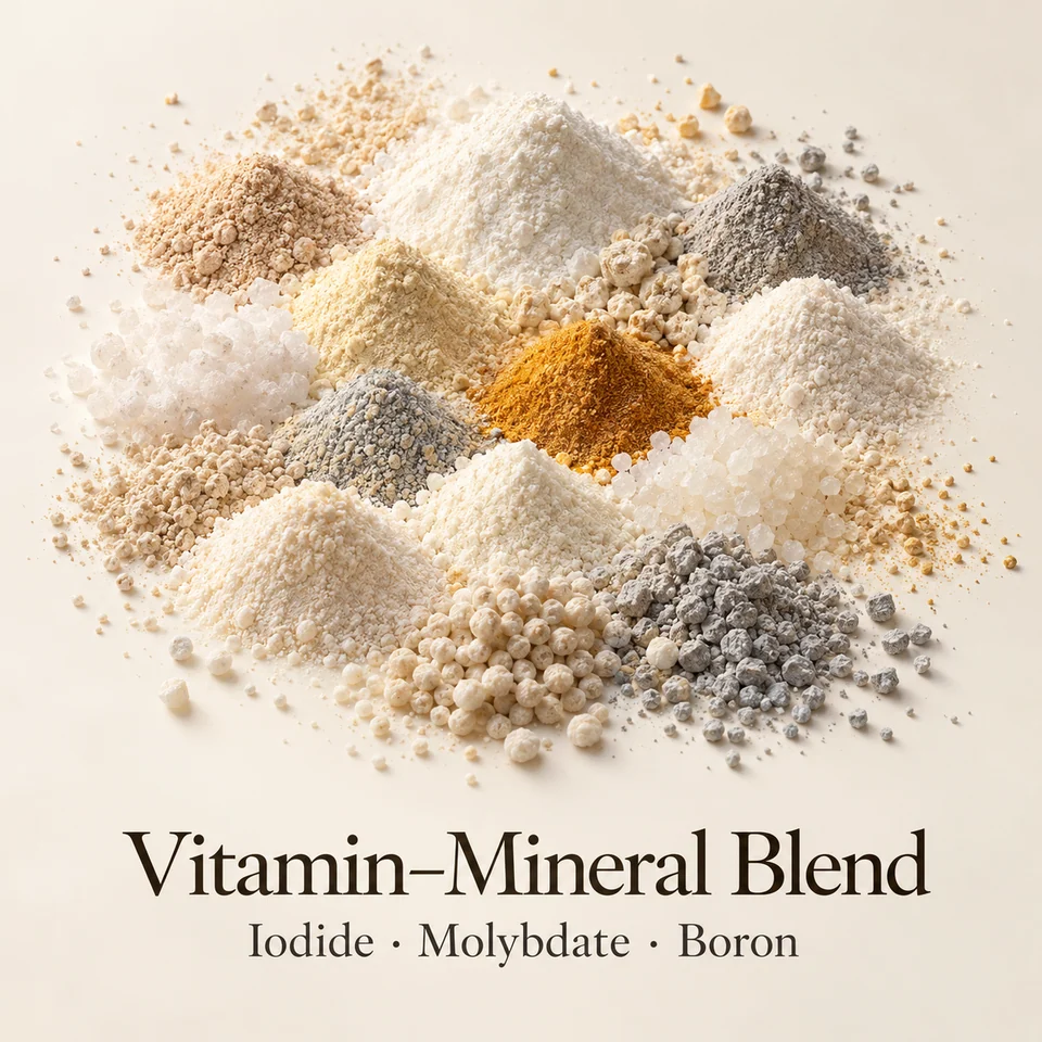 Retinyl Palmitate–Iodide–Molybdate–Boron Nutrient Blend — ingredient composition concept