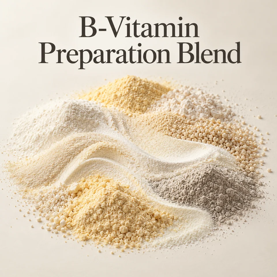 Thiamin–Riboflavin Phosphate–5-MTHF B-Vitamin Blend — ingredient composition concept