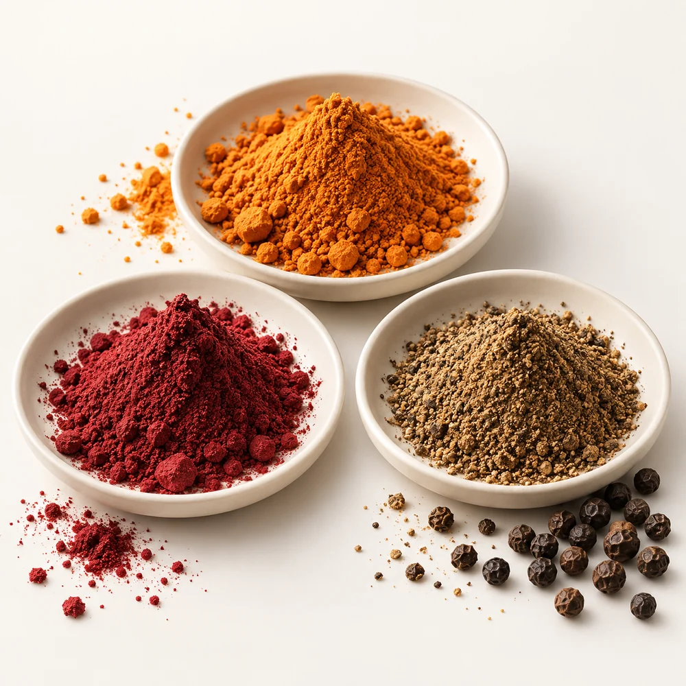 Ubiquinone–PQQ–Black Pepper Extract Ingredient Blend ingredient composition concept