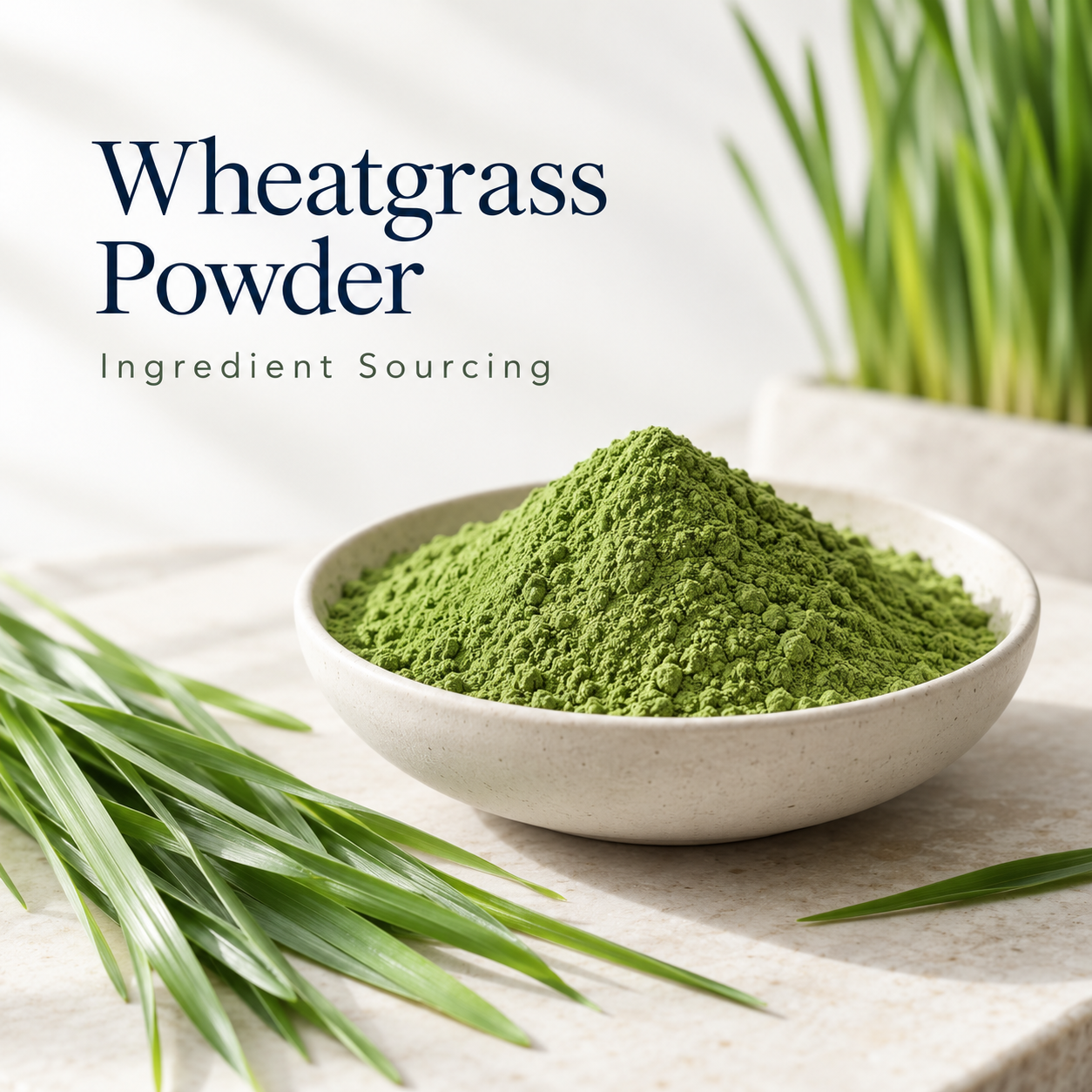 Wheatgrass Powder ingredient sourcing visual