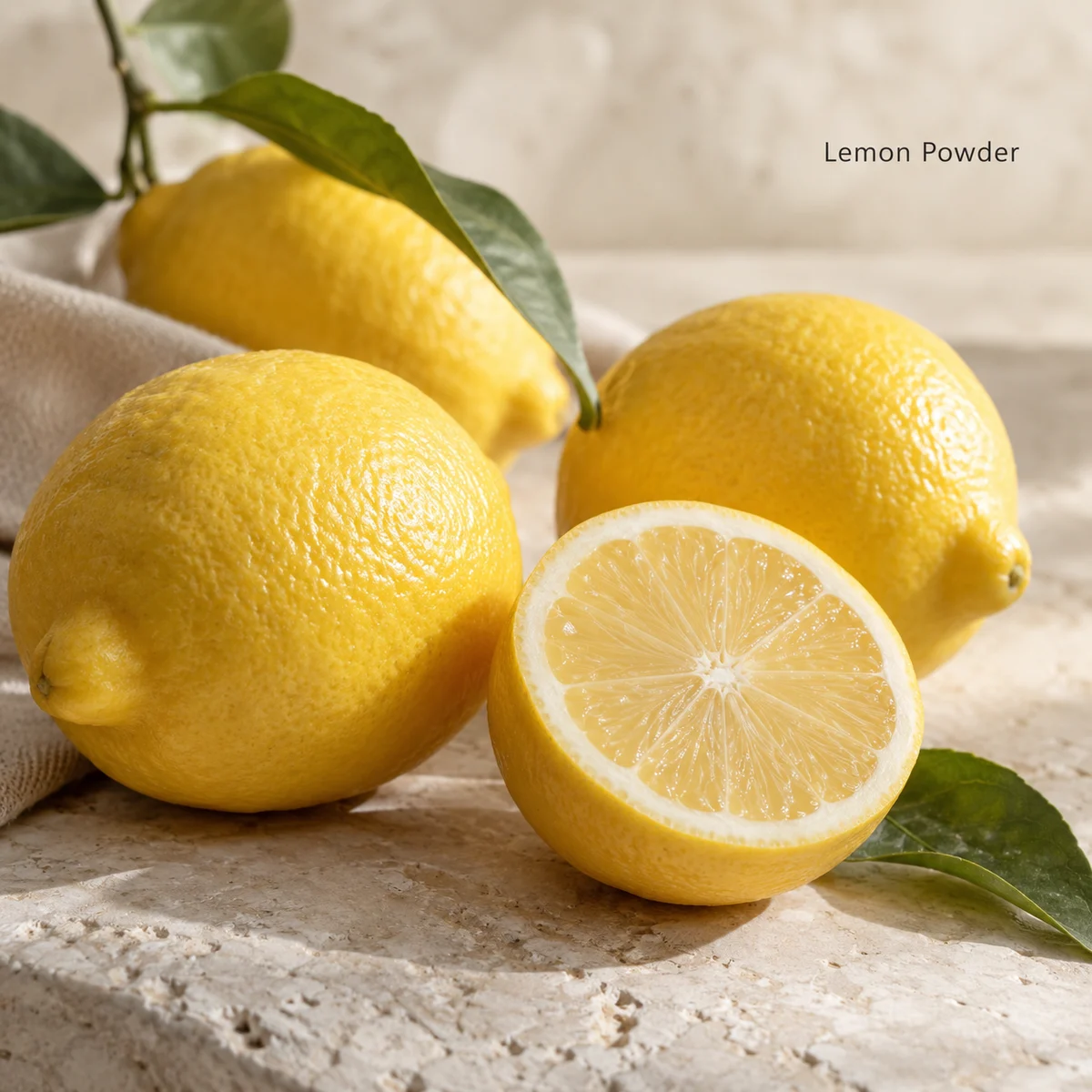 Lemon Powder botanical sourcing concept