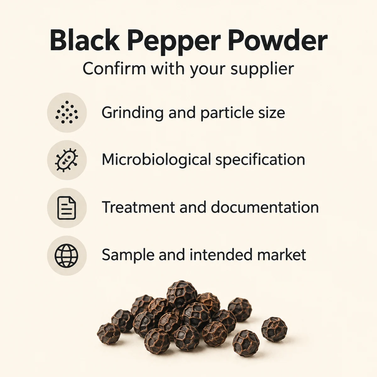 Black Pepper Powder formulation discussion concept