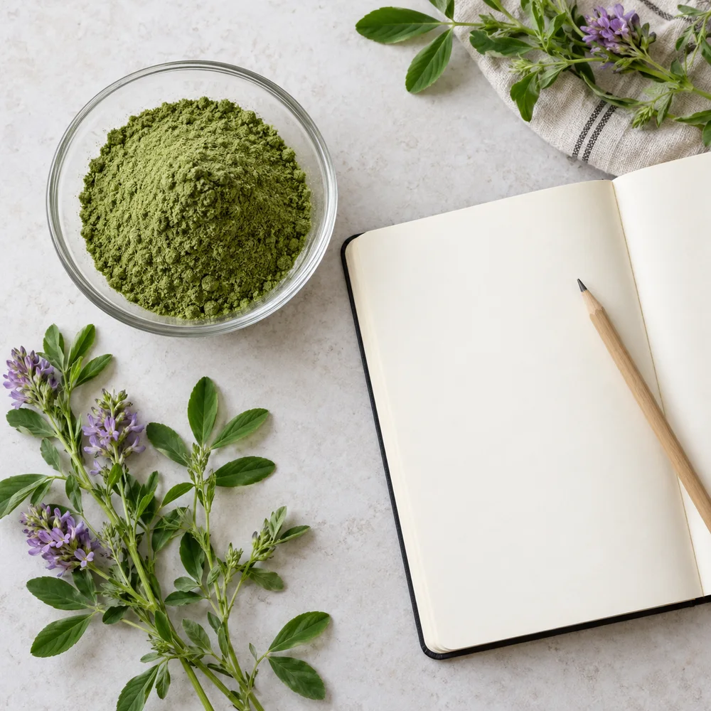 Alfalfa Powder kilogram purchasing planning concept